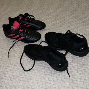 Kid’s size 2 cleats and sneakers. Gently used.